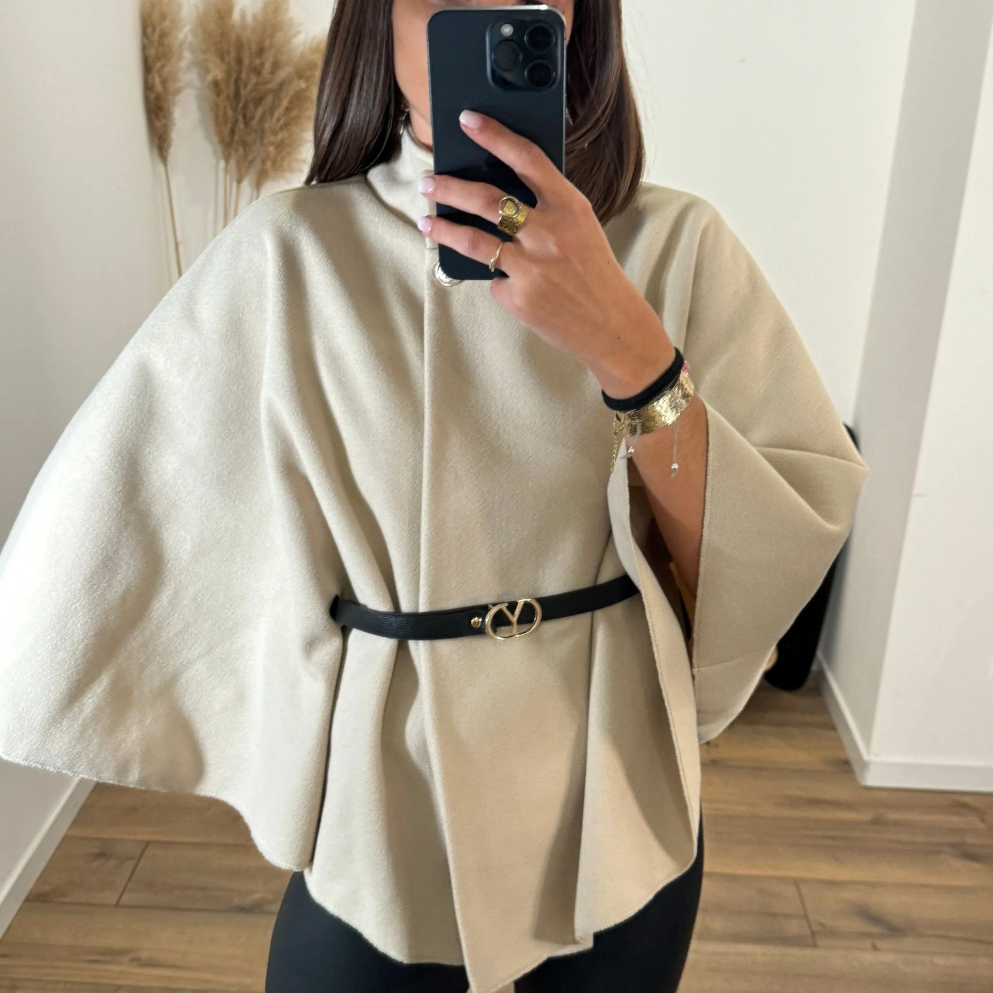 CAPE BEIGE CEINTURE DALIA