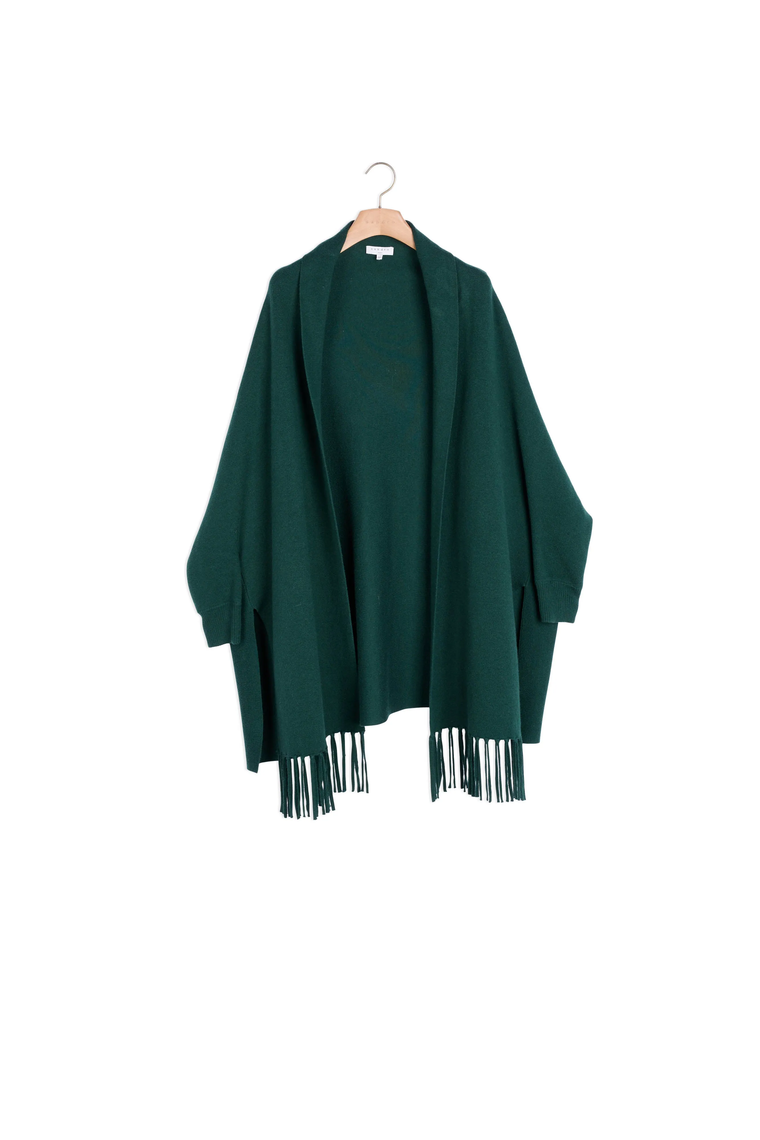 Cape en maille avec franges