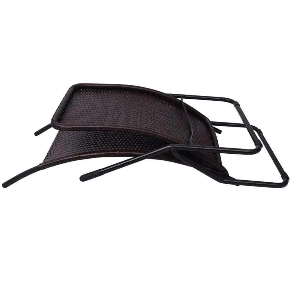 Chaise longue pliable résine tressée marron