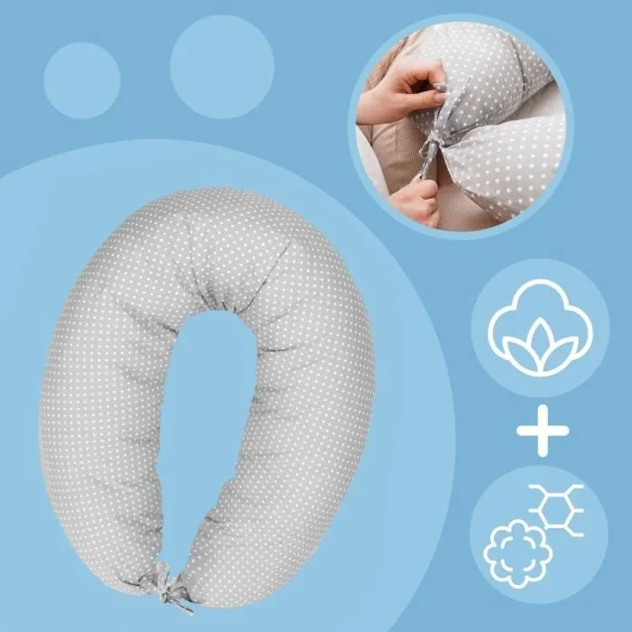 Coussin d'allaitement xxl coussin de couchage latéral 190x70cm-Coussin de grossesse Coussin de positionnement adulte points
