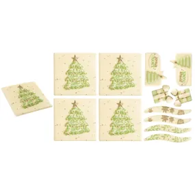 Décoration Bûche de Noël en Chocolat Blanc Joyeux Noël (x48) Florensuc