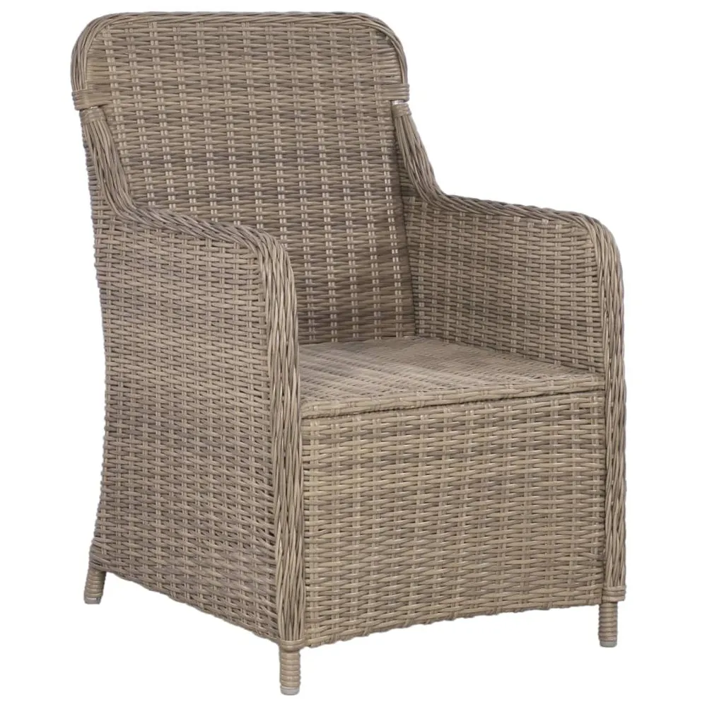 Ensemble bistro 3 pcs coussins oreillers résine tressée marron