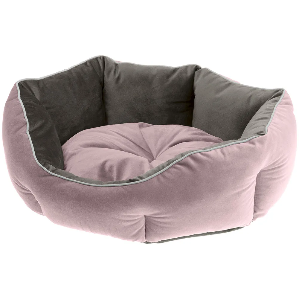 Ferplast divan pour chats et chiens queen 50 con coussin, couchage rembourré pour animaux, double-face, velours doux, lavable,