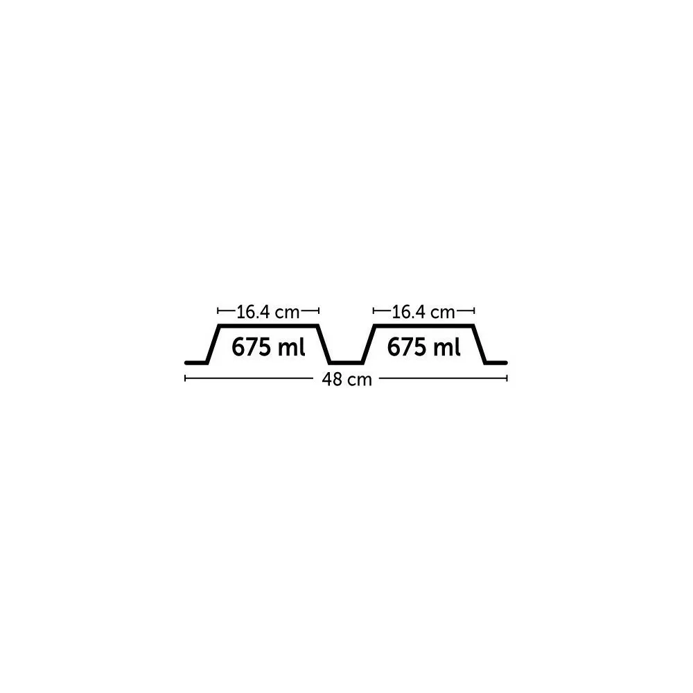 Gamelle double surélevé, 2 x 675 ml, longueur 48 cm, hauteur 17 cm, pour ch