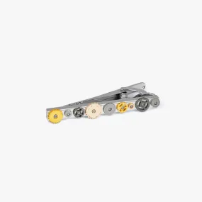 Gear Tie Clip With Multicoloured Gears