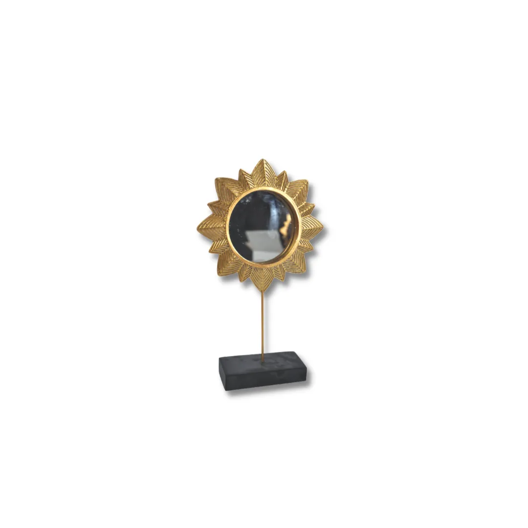 MIROIR SOLEIL A POSER DORE 