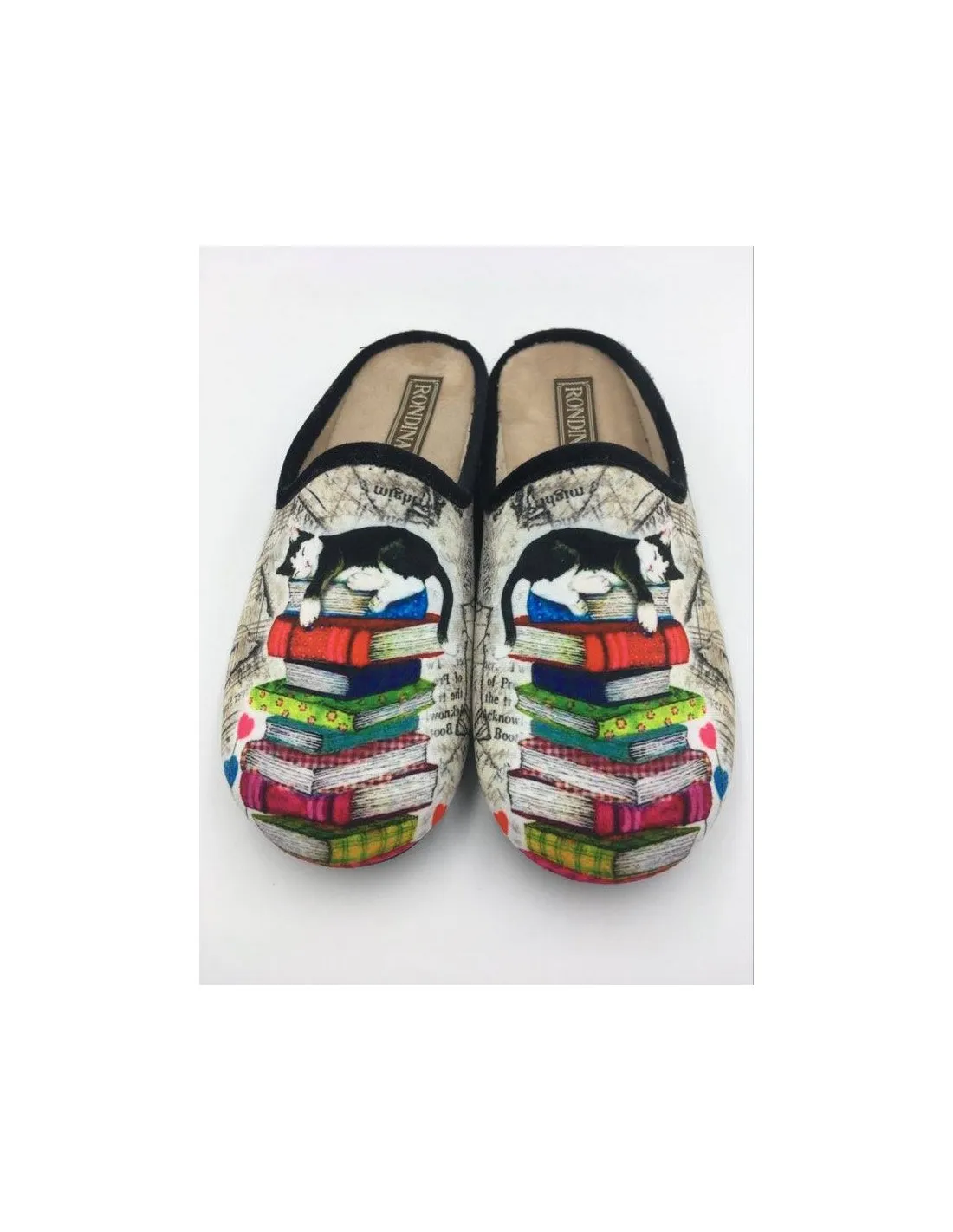 Mules Chat sur livres Rondinaud Beynac Beige