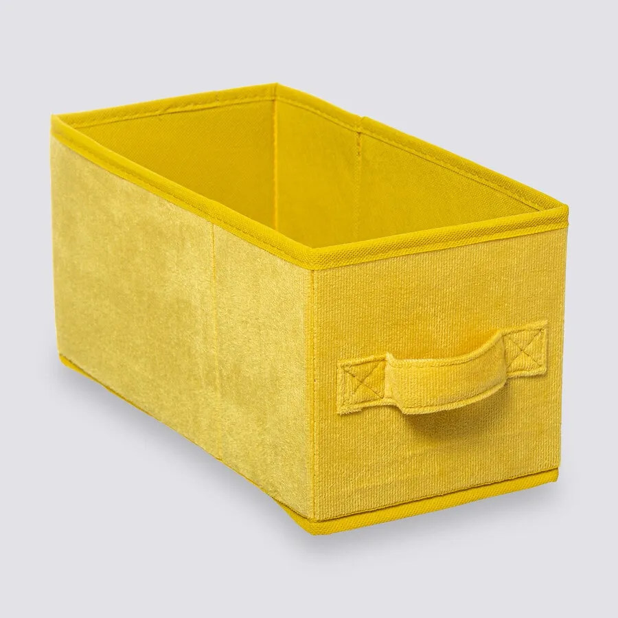 Panier velours 15x31 cm, Jaune