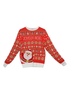 Pull de Noël "Joyeux Noël" 2 - Rouge grenat