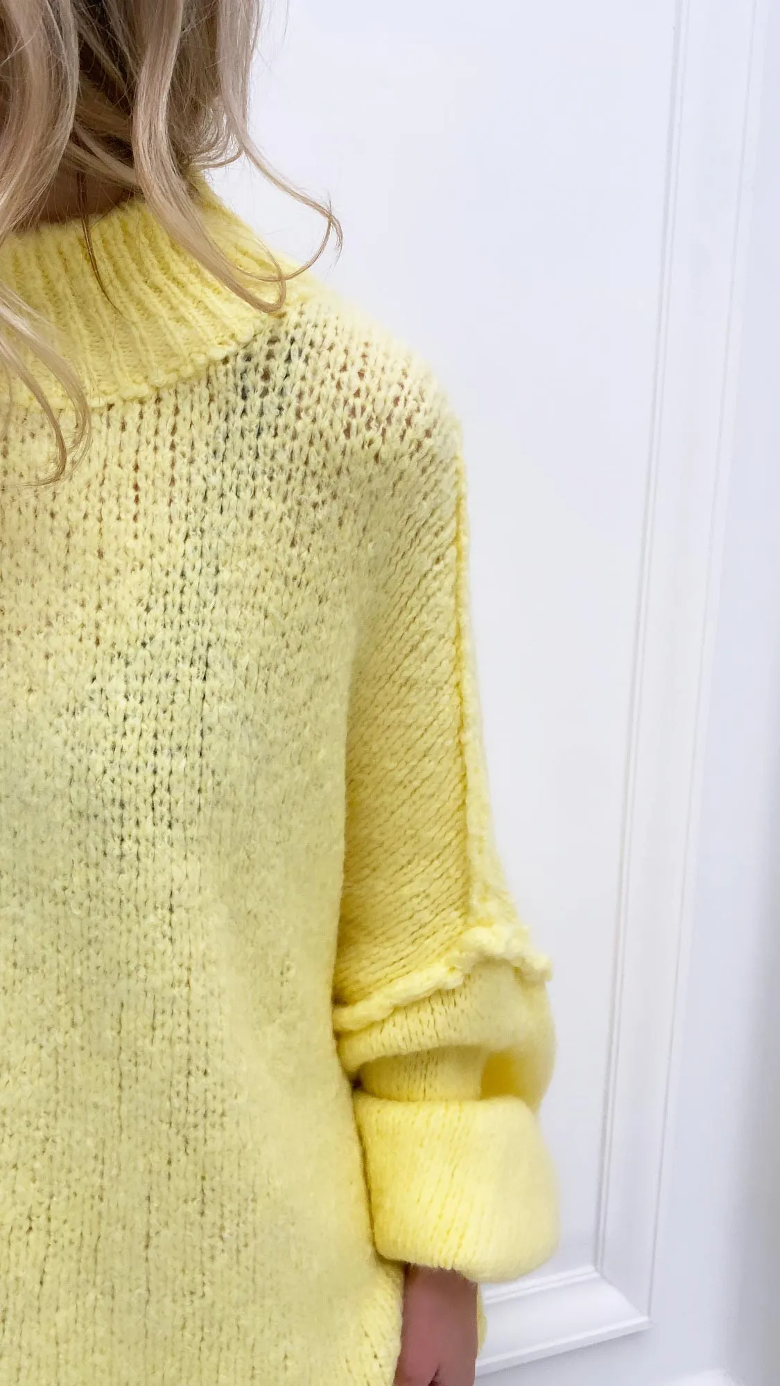 Pull jaune grosse maille