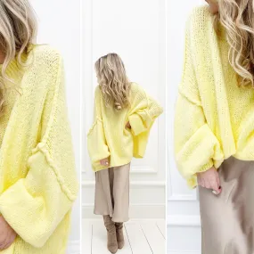 Pull jaune grosse maille