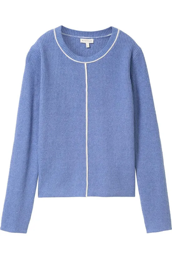 Pull Knit Pullover With Tipping