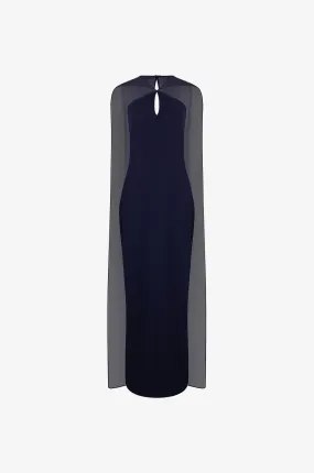 Robe longue près du corps détail cape