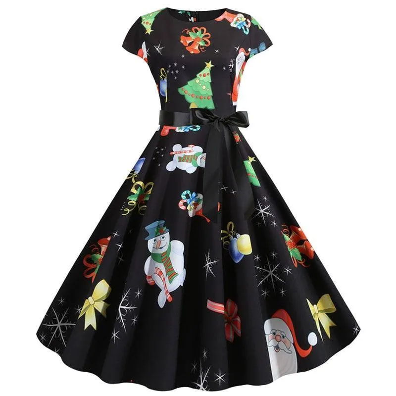 Robe Pin-Up  Joyeux Nol  Vintage 50's