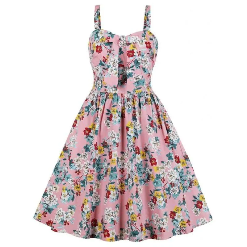 Robe Vintage Imprimée Rose