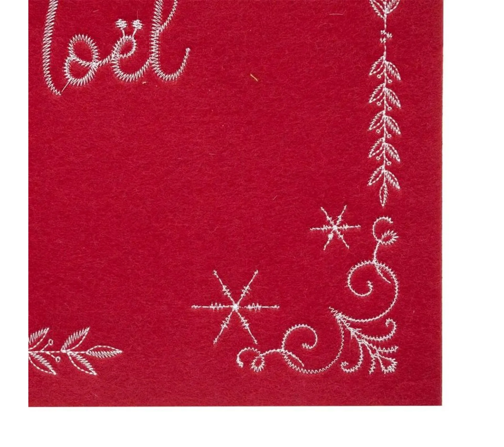 Set De Table Feutrine "joyeux Noël" 30x45cm Rouge