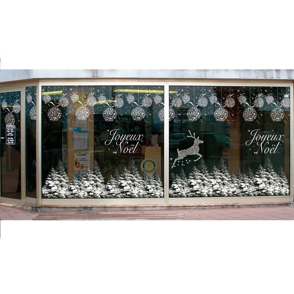 Sticker texte joyeux noel et éclats blanc
