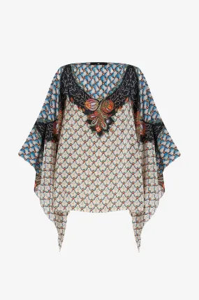 Top cape en soie Floralia
