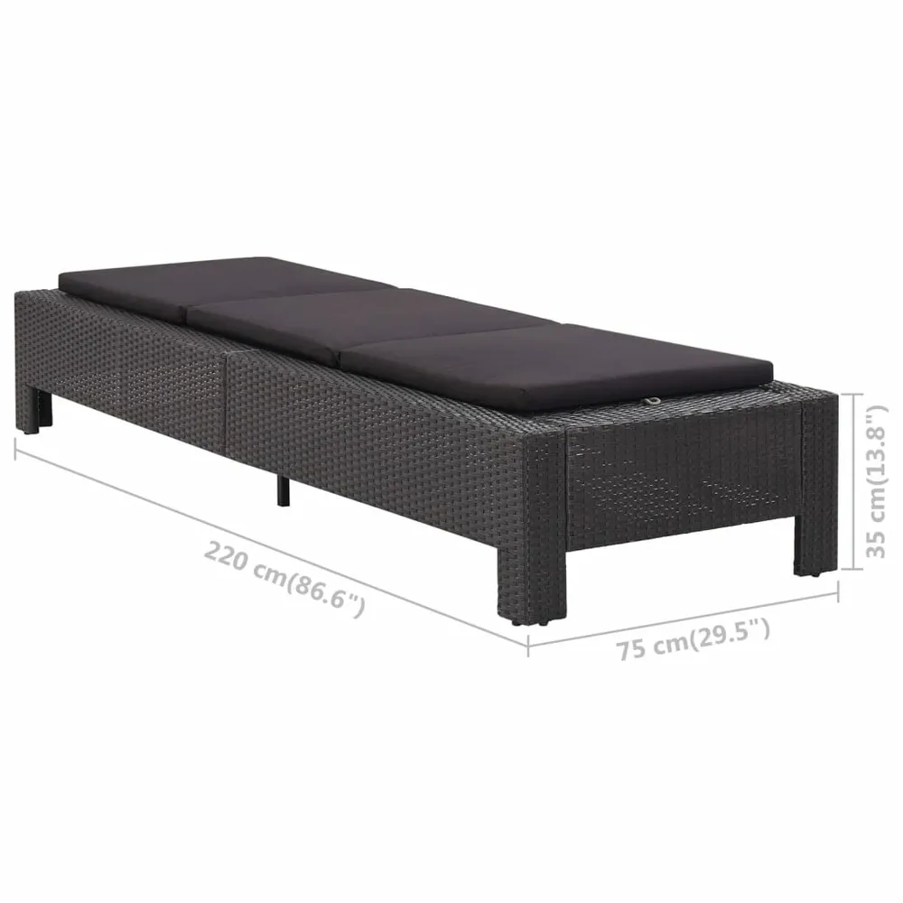 Transat avec coussin noir résine tressée